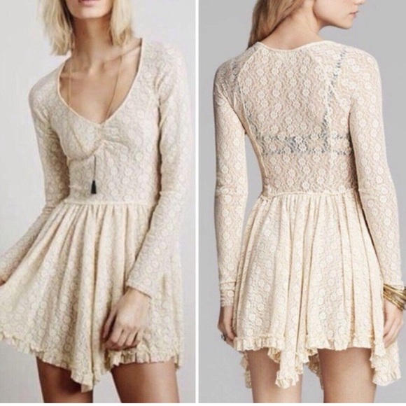 Free People Dresses & Skirts - Intimately Free People Off White Star Lace Witchy Whimsigoth Mini Dress Size XS